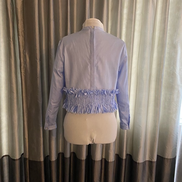 XU ZHI cotton cropped cotton blouse with ruched detail - Picture 5 of 7